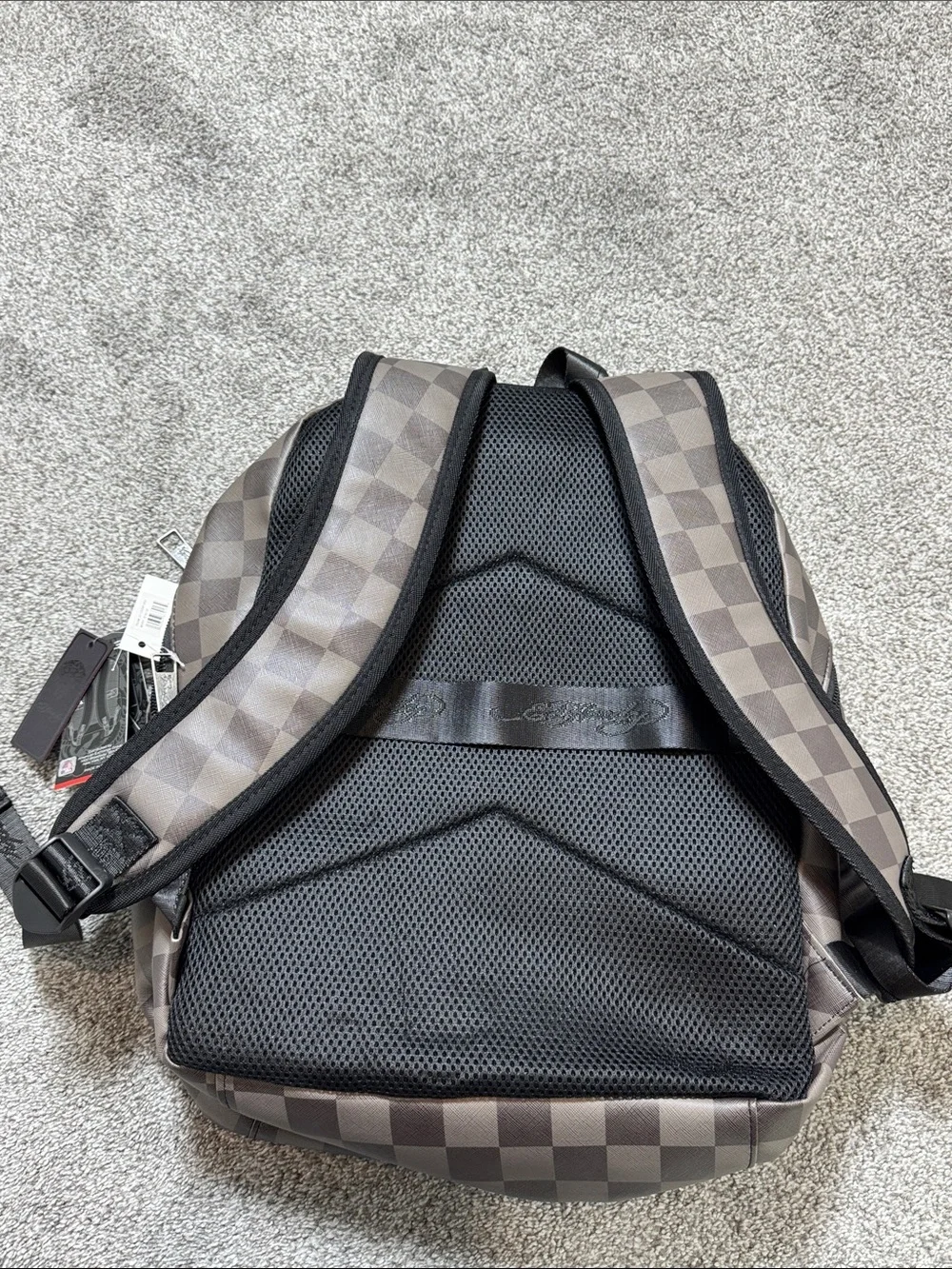 Ed Hardy Brown Checkered Backpack